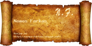 Nemes Farkas névjegykártya